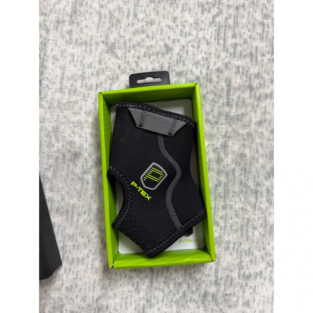 P-TEX Ankle Sleeve Medium Black Gray‎ Thermal Compression Support Ankle